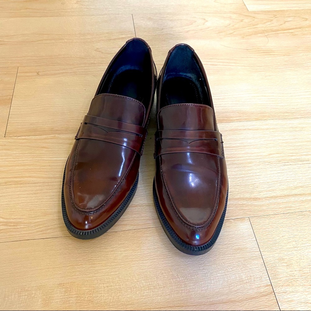 Zara burgundy loafers shoe EU size 39 US 8.5